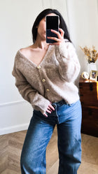 Gracey taupe - Cardigan uni