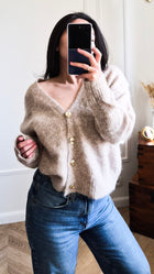 Gracey taupe - Cardigan uni