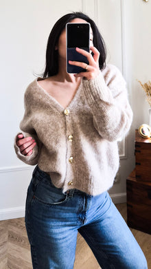 Gracey taupe - Cardigan uni