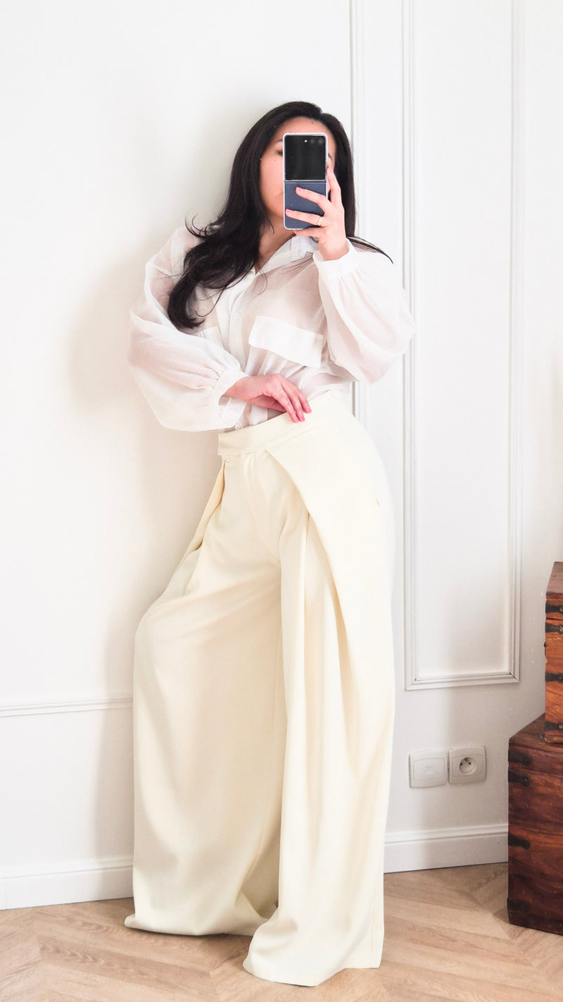 Laure vanille - Pantalon ample