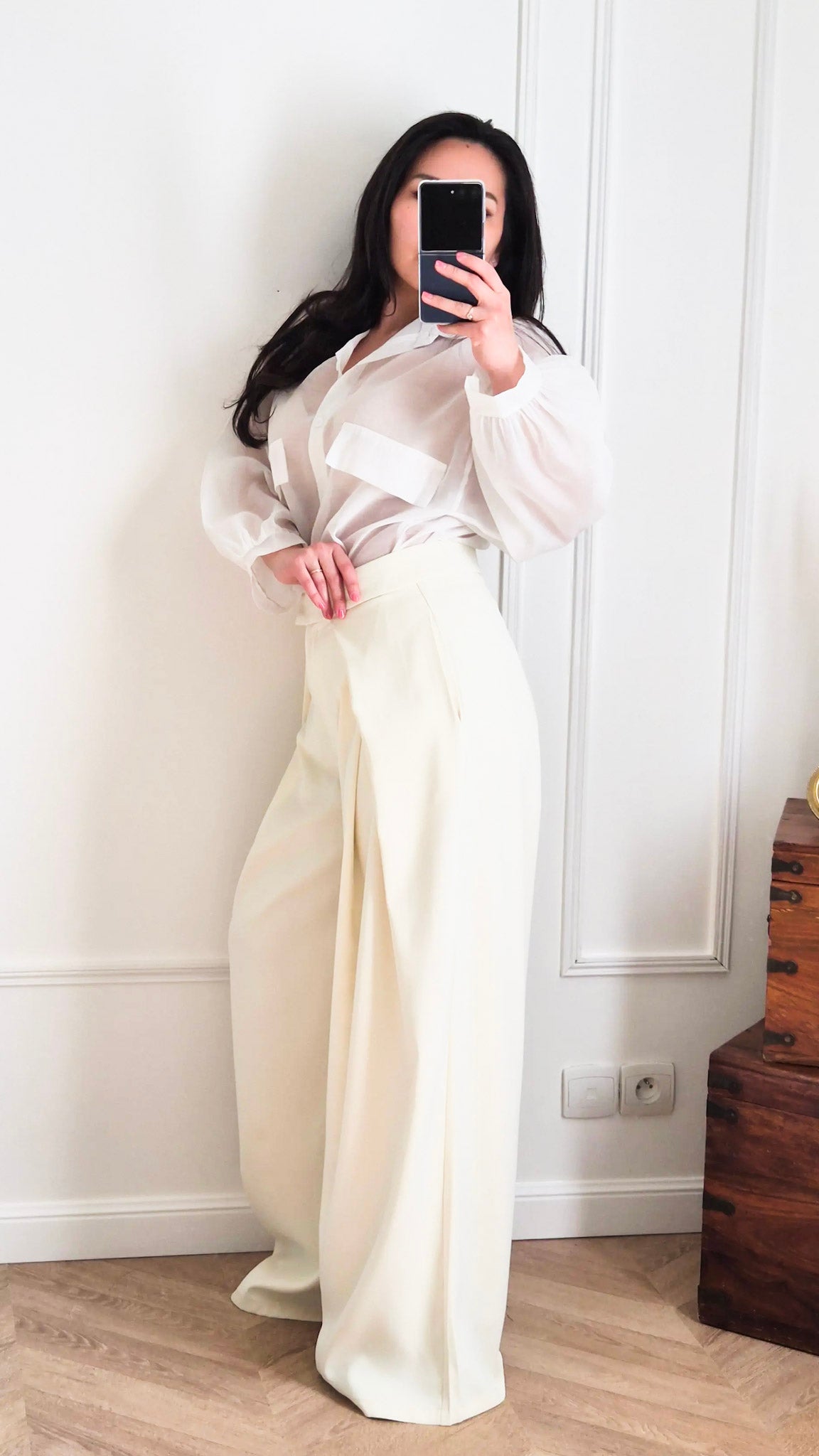 Laure vanille - Pantalon ample