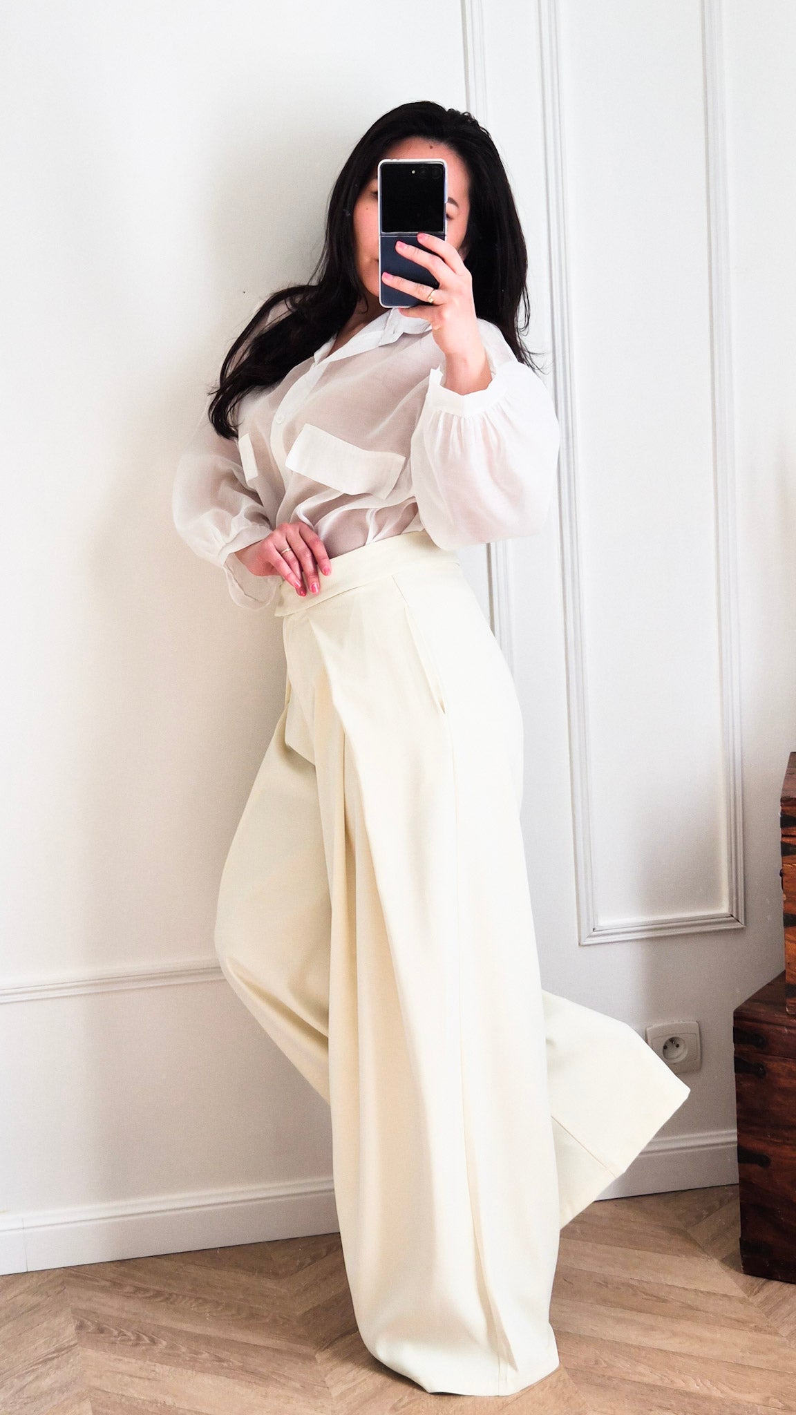 Laure vanille - Pantalon ample