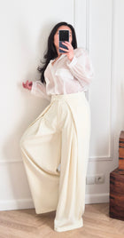 Laure vanille - Pantalon ample